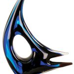 14 1/4 inch Blue Sail Art Glass