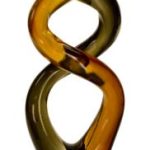 13 1/2 inch Brown Twist Art Glass