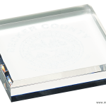 3 3/4″ x 3 3/4″ Clear Acrylic Paperweight 1