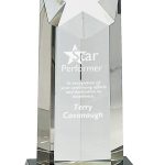 Crystal Star Column on Black Pedestal Base