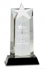 Crystal Star Column on Black Pedestal Base