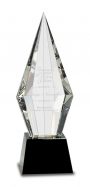 11 inch Obelisk Facet Crystal on Black Pedestal Base