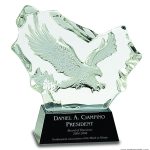 7″ Crystal Carved Eagle on Black Base