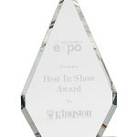 Crystal Diamond on Clear Pedestal Base