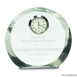 4 1/2″ Clear Crystal Round with Clock