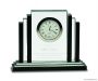 6″ Clear Crystal with Clock with Black Crystal Trim