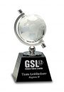 Crystal Spinning Globe on Black Base