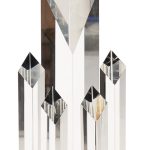 11 inch Clear Crystal 5 Rising Diamonds on Black Pedestal Base