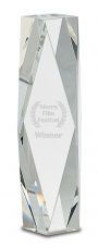 10″ Clear Crystal Facet Tower