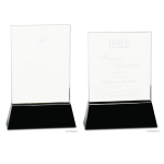 Clear Crystal Rectangle Wedge on Black Base