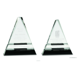 Clear Crystal Triangle on Black Crystal Pedestal Base