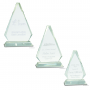 Crystal Glass Triangle Awards on Clear Base