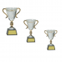Crystal Trophy Cup on Black Base with gold handles