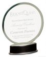 9 inch Jade Round Metro Glass w/Black and Silver Base