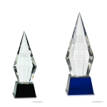 Obelisk Facet Crystal on Black or Blue Pedestal Base