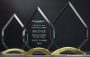 Diamond Series with Gold Metal Base Glass Award