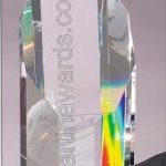 Crystal Glass Awards – 3″ x 6 1/2″ Genuine Prism Optical 1