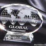 Crystal Glass Awards – 5″ x 6 1/2″ Genuine Prism Optical Crystal With Base 1