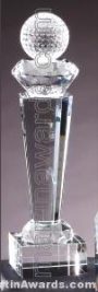 Crystal Glass Awards – 3″ x 12 1/2″ Genuine Prism Optical Crystal 1