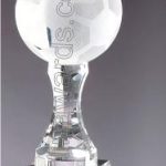 3 1/2″ x 10″ Soccerball Prism Optical Crystal Glass 1