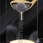 4 1/2″ x 3/4 x 9″ 3 Dimensional Golf Prism Optical Crystal Glass 1