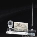 7″ x 2 3/4″ Genuine Prism Optical Crystal Glass Awards With Base 1