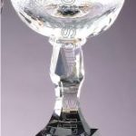 4 3/4″ x 12 1/2″ Genuine Prism Optical Crystal Glass Awards Cup With Black Base 1