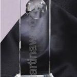 4″ x 9 1/2″ Genuine Prism Optical Crystal Glass Awards 1
