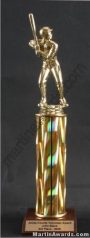 Gold Single Column Male Baseball/Softball Trophy 1