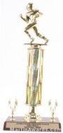 Gold Single Column Football With 2 Eagles Trophy 1