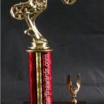 Red Single Column Chopper Motorcycle With 1 Eagle Trophy 1
