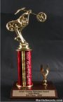 Red Single Column Chopper Motorcycle With 1 Eagle Trophy 1