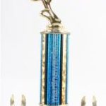 Blue Single Column Road Motorcycle With 2 Eagle Trophy 1