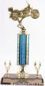 Blue Single Column Road Motorcycle With 2 Eagle Trophy 1