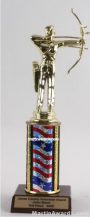 Red/White/Blue Single Column Male Archer Trophy 1