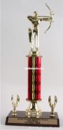 Red Single Column Male Archer With 2 Eagles Trophy 1