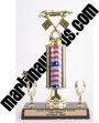 Red/White/Blue Single Column Pinewood Derby Car With 2 Eagles Trophy 1
