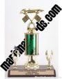 Green Single Column Pinewood Derby Car With 2 Eagles Trophy 1