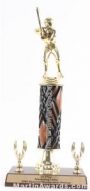 Wood Single Column Male Baseball With 2 Eagles Trophy 1