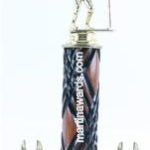 Wood Single Column Female T-Ball With 2 Eagles Trophy 1