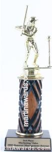 Wood Single Column Female T-Ball Trophy 1