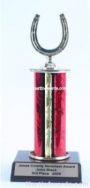 Red Single Column Horseshoe Trophy 1