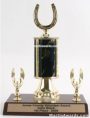Black Single Column Horseshoe With 2 Eagles Trophy 1
