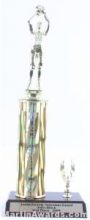 Gold Single Column Female Basketball With 1 Eagle Trophy 1