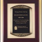 Plaque – Rosewood Stained Piano Finish Plaque w/Bronze Frame Casting and Black Brass Engraving Plate 1