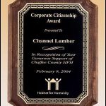 Plaque – Walnut Piano-Finish Plaques with Link Design Border Plate 1