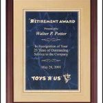 Plaque – Cherry Finish Plaques with Gold Back Plate & Marble Design Plate 1