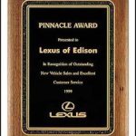 Plaque – Solid American Walnut Plaque w/Black Center Plate with Florentine Border 1