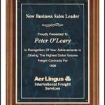 Plaque – Solid American Walnut Plaque Milano Marble Series w/Marble Design Plate 1