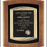 Plaque – American Walnut Plaque w/Bronze Finish Casting and Velour 1